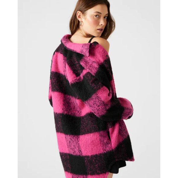 Steve Madden Sz. M New Eldridge Plaid Shirt Jacket Shacket - Picture 4 of 16